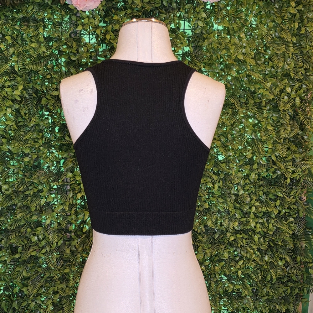 Mod Ref, Black Ribbed Tank Top - Picture 3 of 4